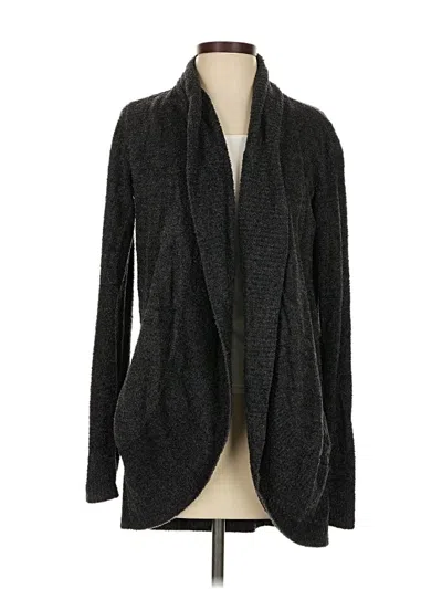Pre-owned Barefoot Dreams Cozychic Lite Cardigan Sweater In Gray