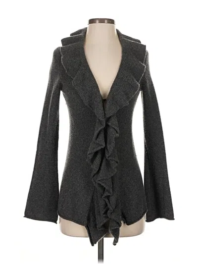 Pre-owned Magaschoni Cashmere Cardigan Sweater In Gray