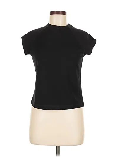 Pre-owned & Other Stories Short Sleeve Top Black Mock Neckline Tops
