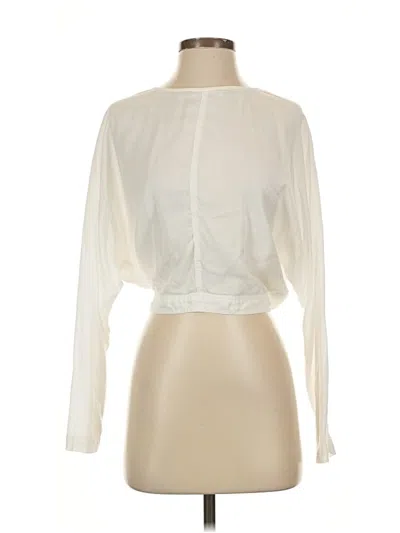 Pre-owned Cloth & Stone Long Sleeve Blouse In White