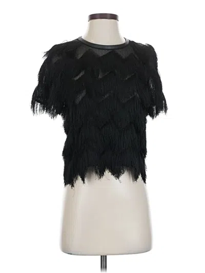 Pre-owned Rebecca Minkoff Short Sleeve Blouse In Black