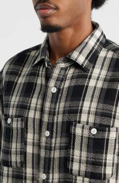 Edwin Plaid Cotton Button-up Work Shirt In Black