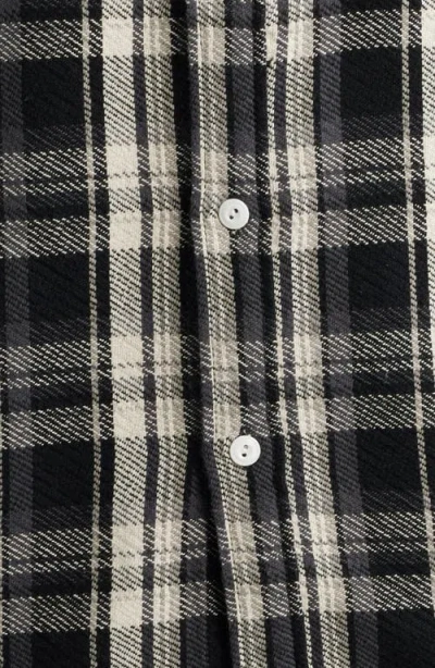 Edwin Plaid Cotton Button-up Work Shirt In Black