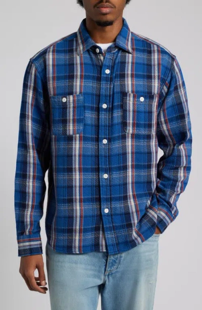 Edwin Plaid Cotton Button-up Work Shirt In Multi