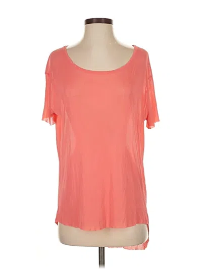 Pre-owned Zara Collection Short Sleeve Top Orange Scoop Neck Tops
