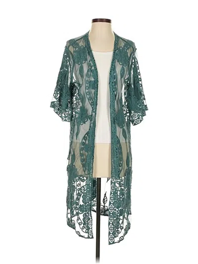 Pre-owned Unbranded Kimono In Green