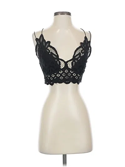 Pre-owned Fp One Tank Top Black Sweetheart Neckline Tops