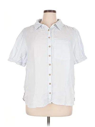 Pre-owned Pilcro Short Sleeve Button Down Shirt In White