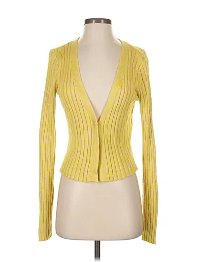 Pre-owned Afrm Cardigan Sweater In Yellow
