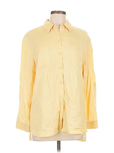 Pre-owned Chico's Long Sleeve Button Down Shirt In Yellow