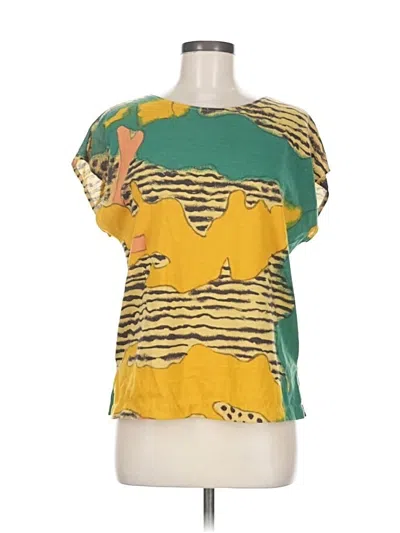 Pre-owned Diane Von Furstenberg Short Sleeve T-shirt In Gold