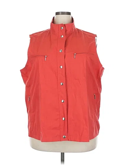 Pre-owned Blair Sleeveless Button Down Shirt In Red