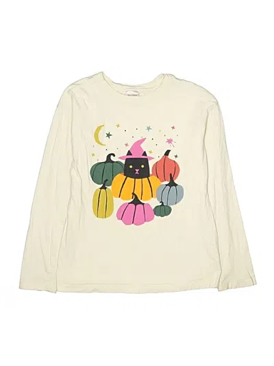 Pre-owned Hanna Andersson Kids' Long Sleeve Top Ivory Keyhole Neckline Tops In White