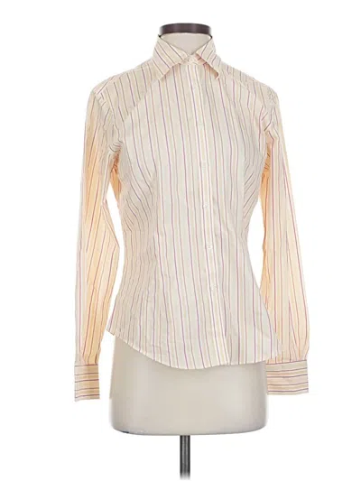 Pre-owned Brooks Brothers 346 Long Sleeve Blouse In White