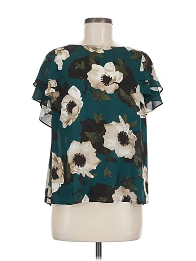 Pre-owned Banana Republic Factory Store Short Sleeve Blouse In Blue