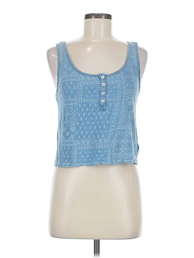 Pre-owned Lucky Brand Tank Top Blue Square Neckline Tops