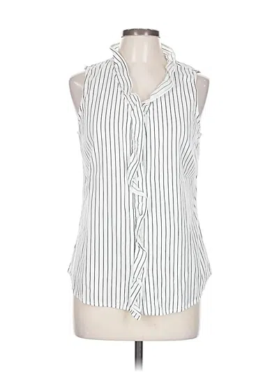 Pre-owned Banana Republic Factory Store Sleeveless Button Down Shirt In White