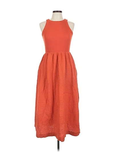 Pre-owned Loft Beach Casual Dress In Orange