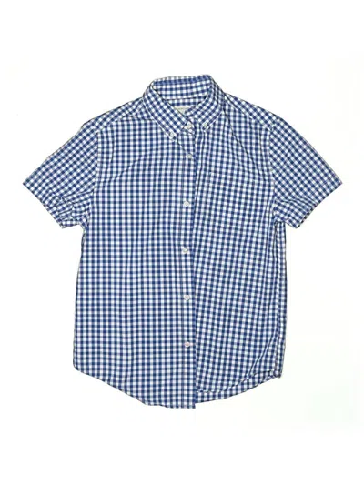 Pre-owned Crewcuts Kids' Short Sleeve Button Down Shirt In Blue