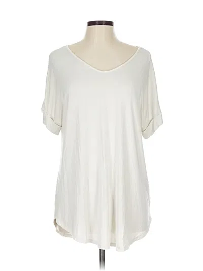 Pre-owned Zenana Short Sleeve T-shirt In White