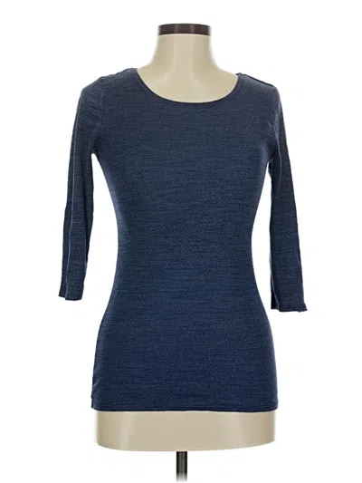 Pre-owned Michael Stars 3/4 Sleeve Top Blue Boatneck Tops