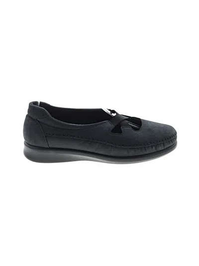 Pre-owned Sas Flats In Black