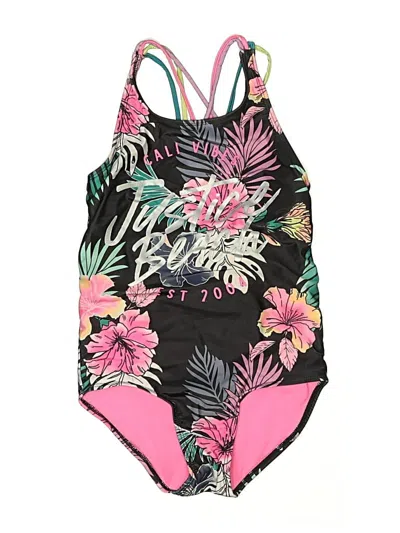 Pre-owned Justice Kids' One Piece Swimsuit In Black