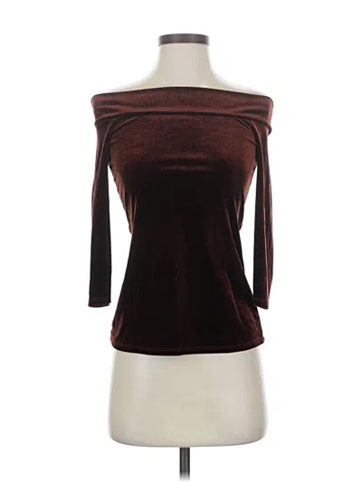 Pre-owned Modcloth 3/4 Sleeve Top Burgundy Off The Shoulder Neckline Tops