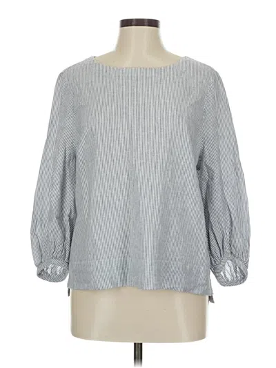Pre-owned Caslon 3/4 Sleeve Blouse In Gray