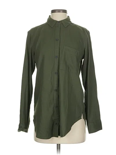 Pre-owned Abercrombie & Fitch Long Sleeve Button Down Shirt In Green
