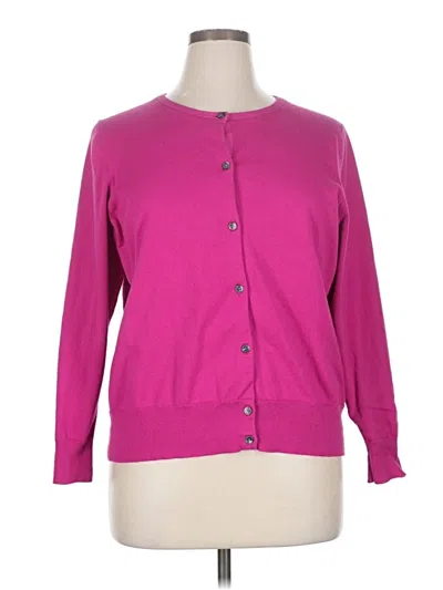 Pre-owned Lands' End Cardigan Sweater In Pink