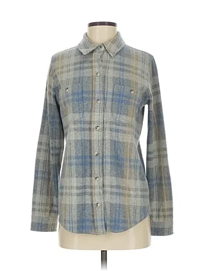Pre-owned Faherty Long Sleeve Blouse In Gray
