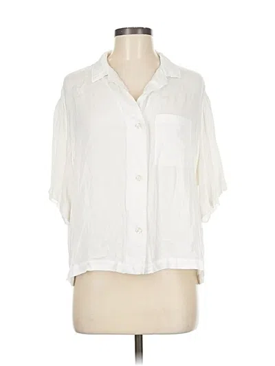 Pre-owned H&m Short Sleeve Blouse In White