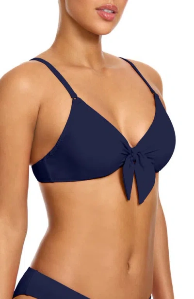 Robin Piccone Ava Underwire Triangle Bikini Top In Blue
