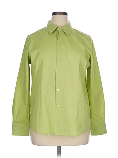 Pre-owned Foxcroft Long Sleeve Button Down Shirt In Green
