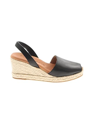Pre-owned The Spanish Sandal Co. Wedges In Black