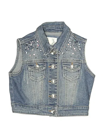 Pre-owned Justice Kids' Denim Vest In Blue