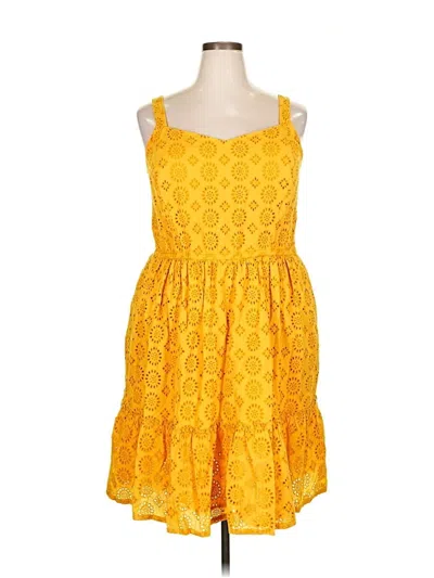 Pre-owned Lane Bryant Casual Dress In Yellow