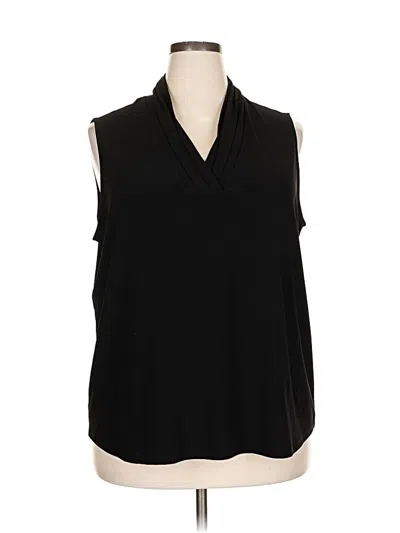 Pre-owned Anne Klein Sleeveless Blouse In Black
