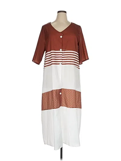 Pre-owned Unbranded Casual Dress In Brown