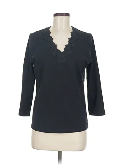 Pre-owned Chico's 3/4 Sleeve T-shirt In Black