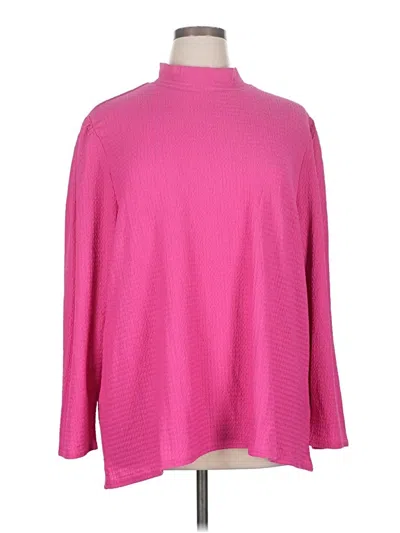 Pre-owned Jaclyn Smith Long Sleeve Blouse In Pink