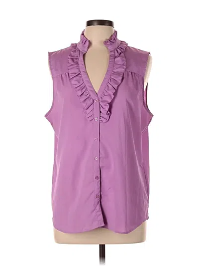 Pre-owned New York And Company Sleeveless Blouse In Purple