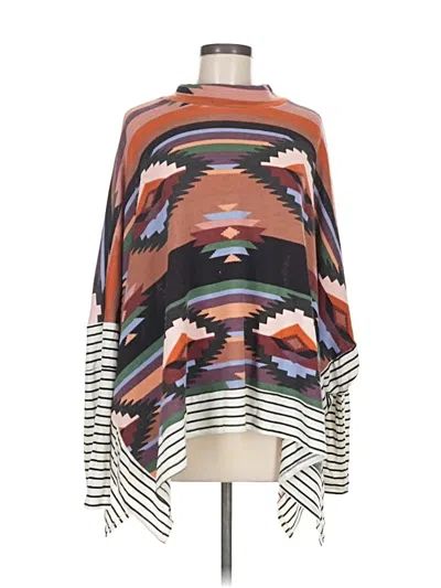 Pre-owned Spice & Roses Poncho In Orange