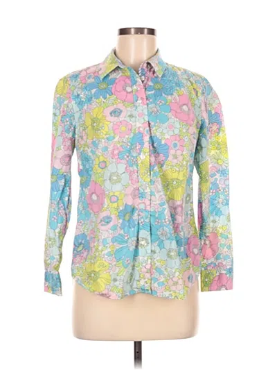 Pre-owned Talbots Long Sleeve Blouse In Blue