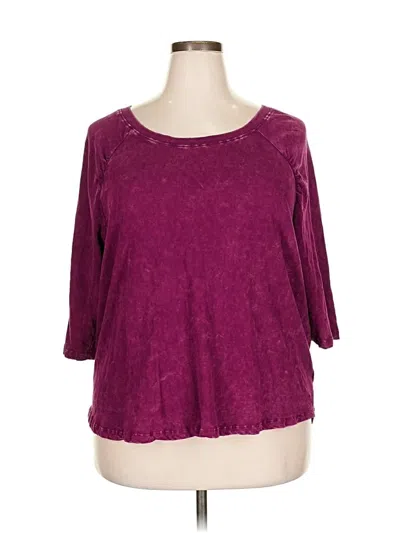 Pre-owned Terra & Sky Cardigan Sweater In Burgundy