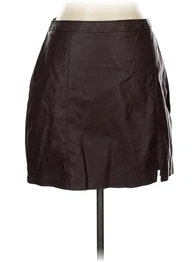 Pre-owned Abercrombie & Fitch Faux Leather Skirt In Brown