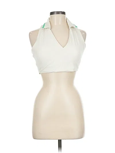 Pre-owned Crane Tank Top Ivory Halter Neckline Tops In White