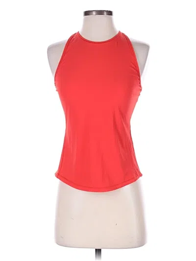 Pre-owned Lululemon Athletica Tank Top Red Halter Neckline Tops