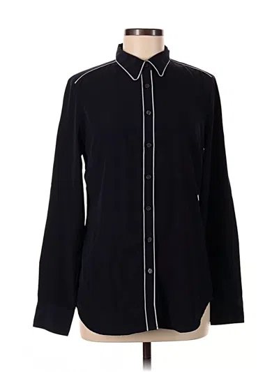 Pre-owned Ann Taylor Long Sleeve Blouse In Black